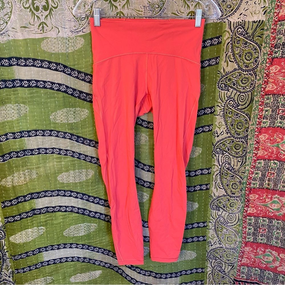 Lululemon Poppy Coral Train Times High-Rise 25" Yoga Inspired Tight Size 6 - Picture 2 of 16